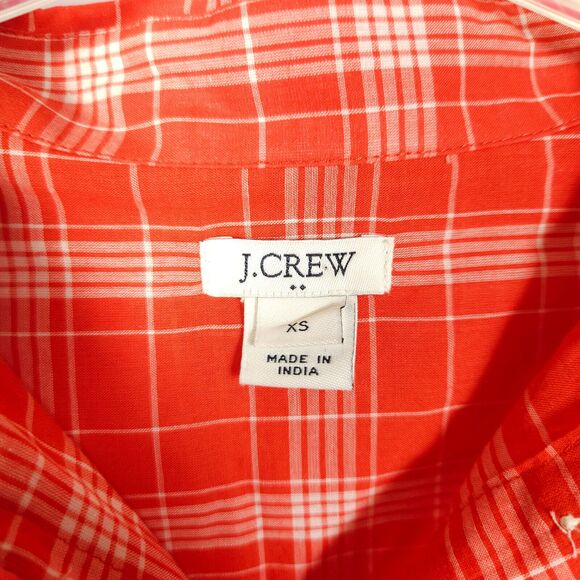 J Crew Womens XS Red Plaid Sleeveless Button Down Tank Top Blouse Vest - Picture 2 of 6